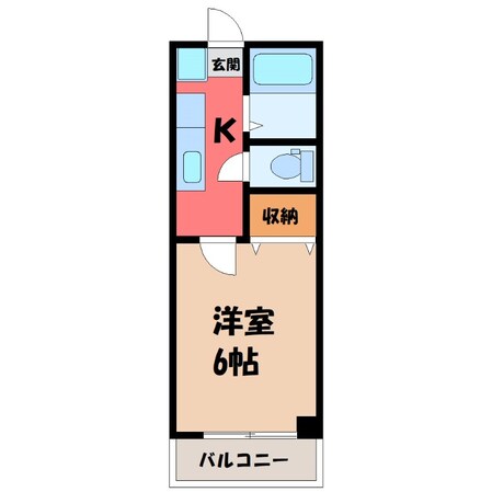 宇都宮駅 徒歩15分 2階の物件間取画像